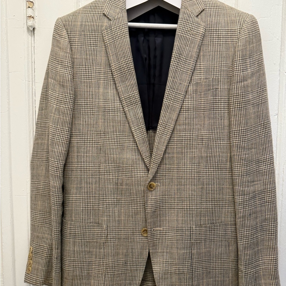 J.Crew Ludlow Classic Linen Plaid Men's Blazer